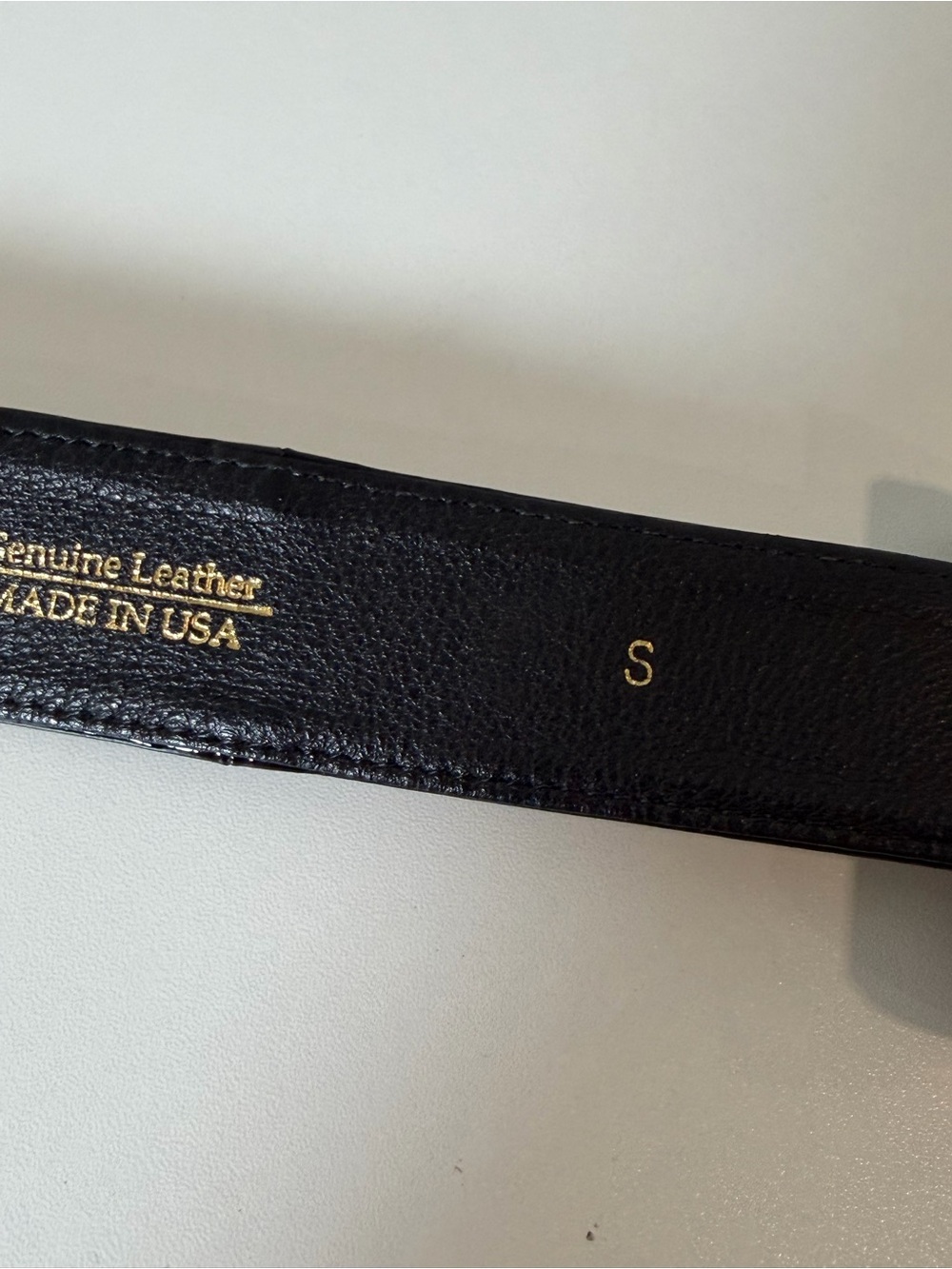 Oscar de la Renta USA Small Genuine Leather Black Bow Tie Gold Tone Belt Cute - Picture 8 of 13
